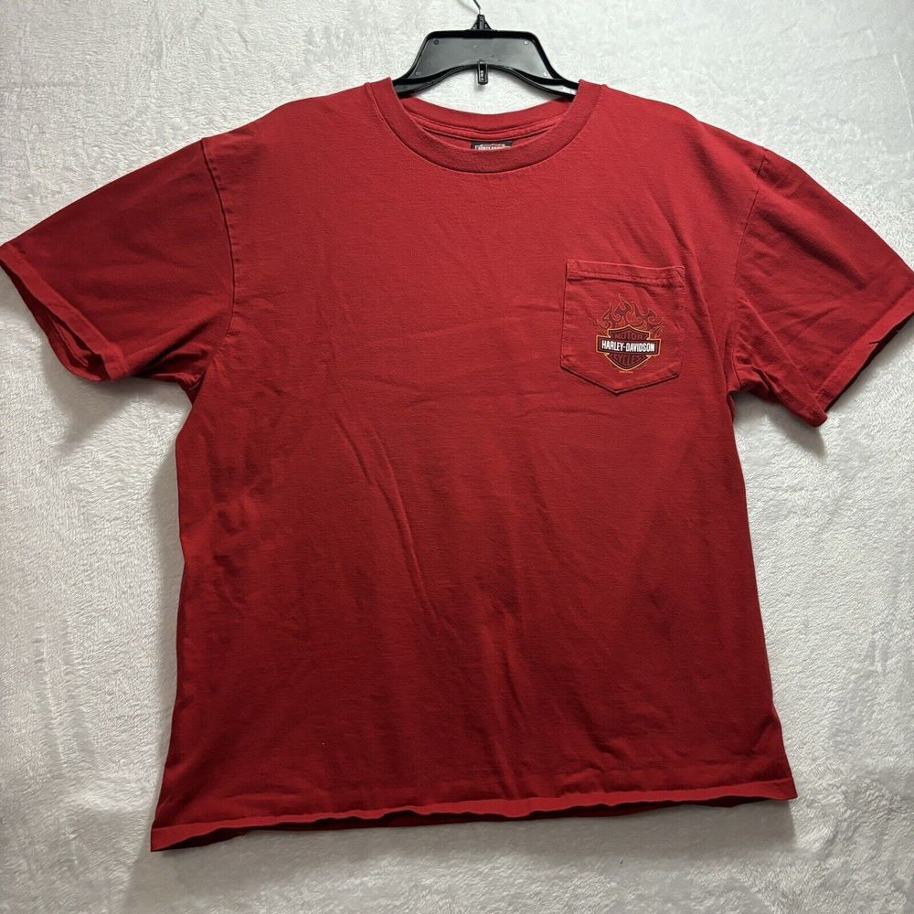 Red Harley-Davidson T-Shirt New Smyrna Beach XL Florida
